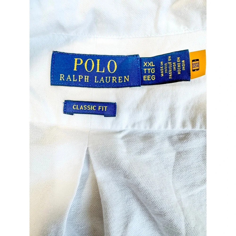 Polo Ralph Lauren Classic Fit Oxford Shirt White Button Down Men's XXL
